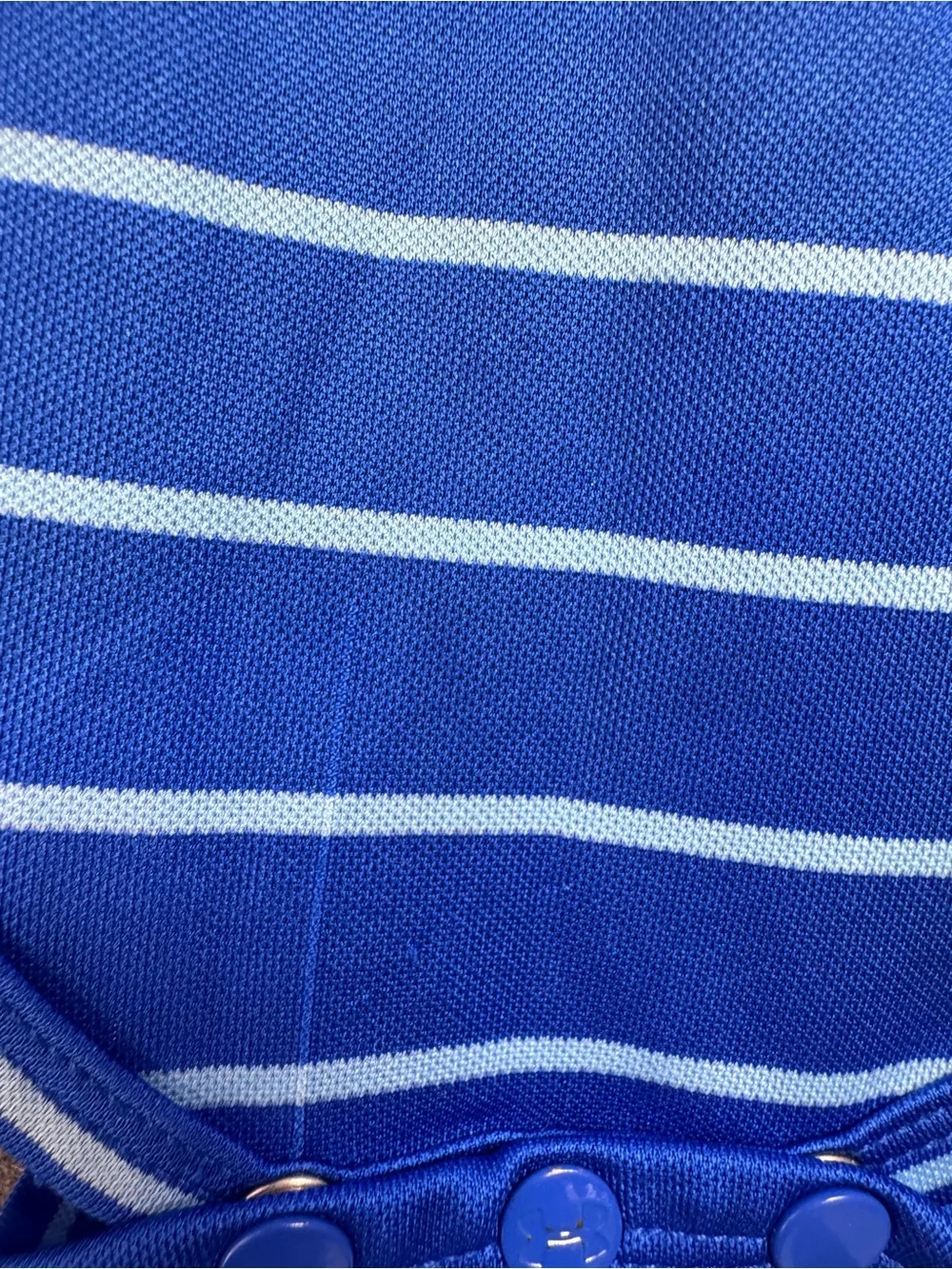 Under Armour Royal Blue & White Striped Polo Baby Bodysuit